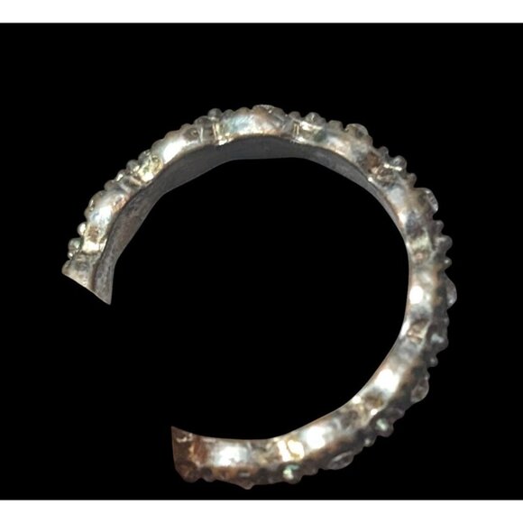 Whimsical Braided Silver Tone Rhinestone Ring Size 7 - Picture 14 of 15